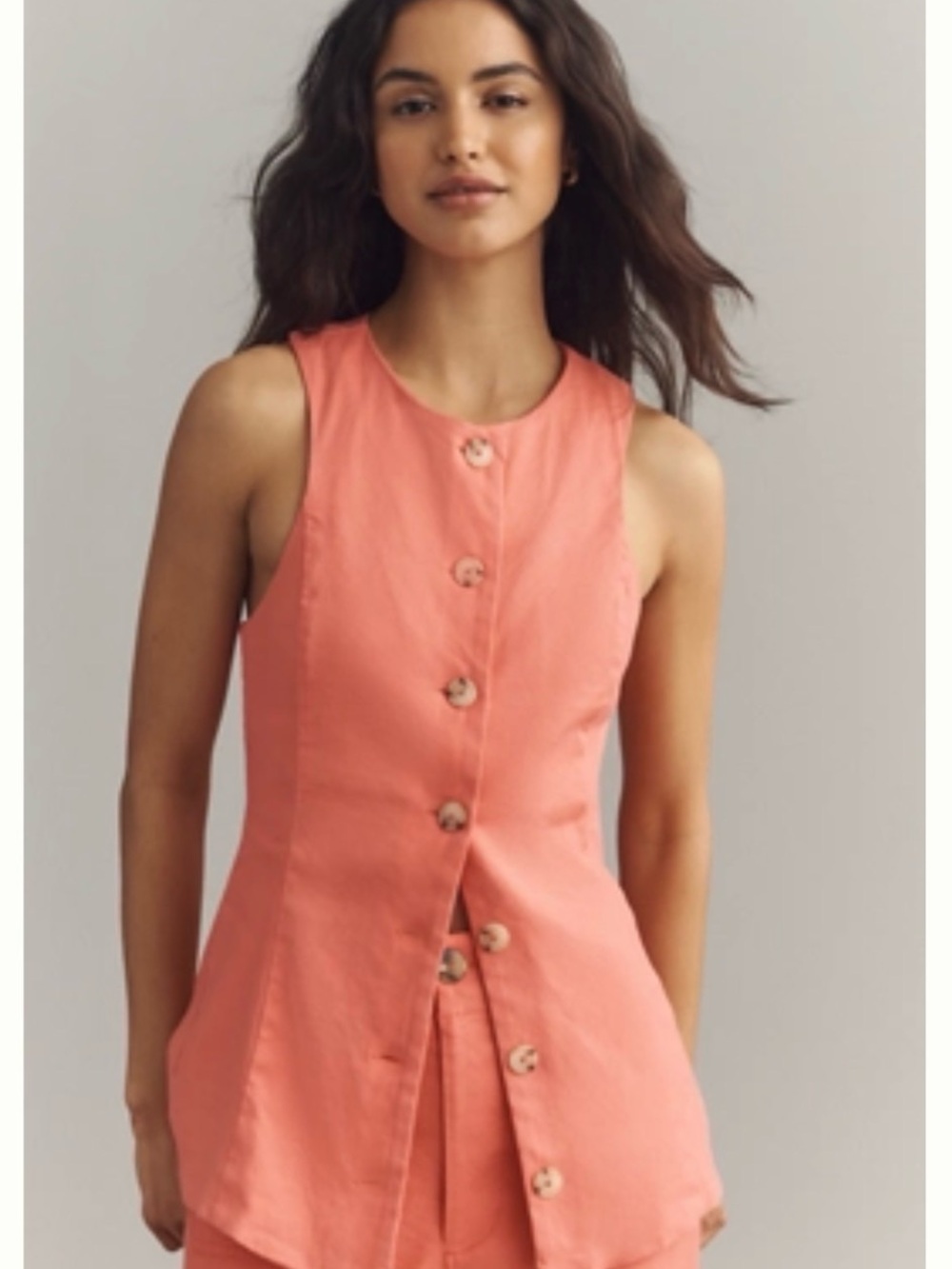 Maeve NET Bright Coral-Pink Top